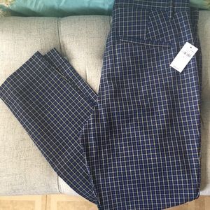NWT Gap plaid high rise signature skinny ankle pants